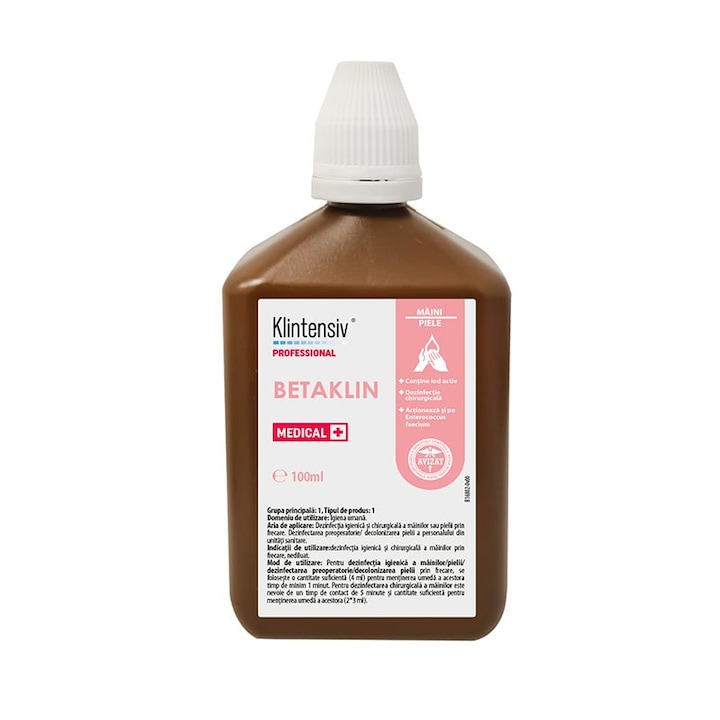 Dezinfectant pentru tegumente BETAKLIN, Klintensiv, 100 ml