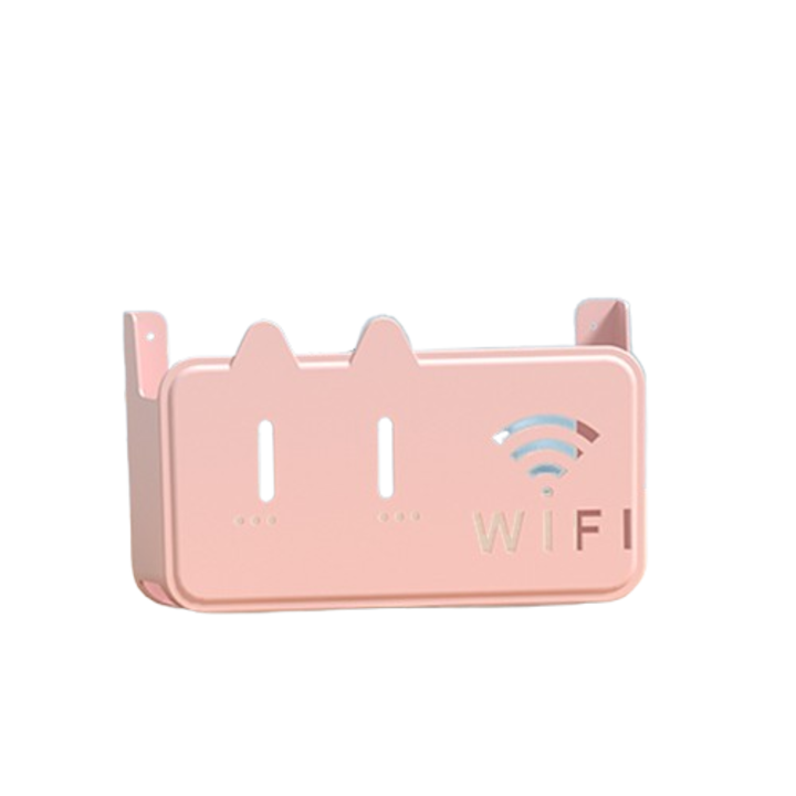 Tárolódoboz WiFi routerhez, rózsaszín, PVC, falra szerelhető