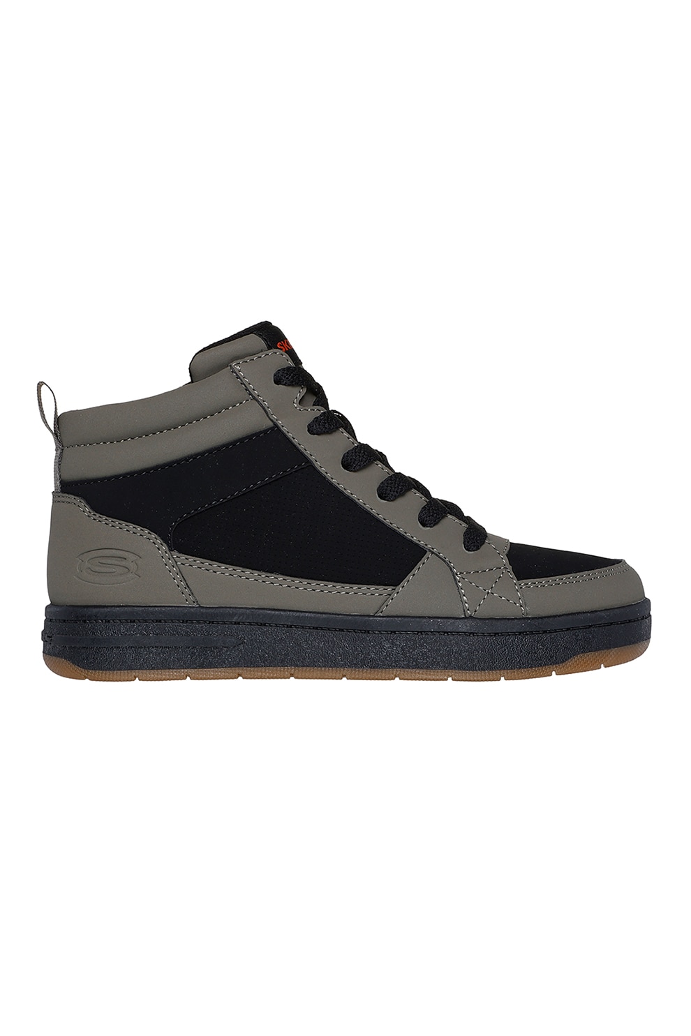 Skechers, Pantofi sport inalti din piele intoarsa Smooth Street Cozy, Negru, Kaki, 31 EU