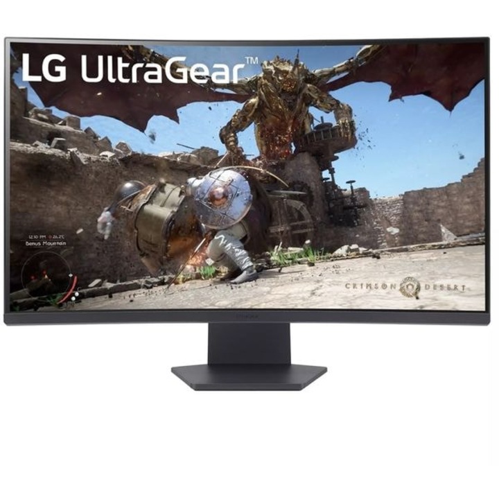 Hajlított játékmonitor LED VA LG UltraGear 32GS60QC-B, 31,5", Full HD, 180 Hz, AMD FreeSync, fekete, F osztály