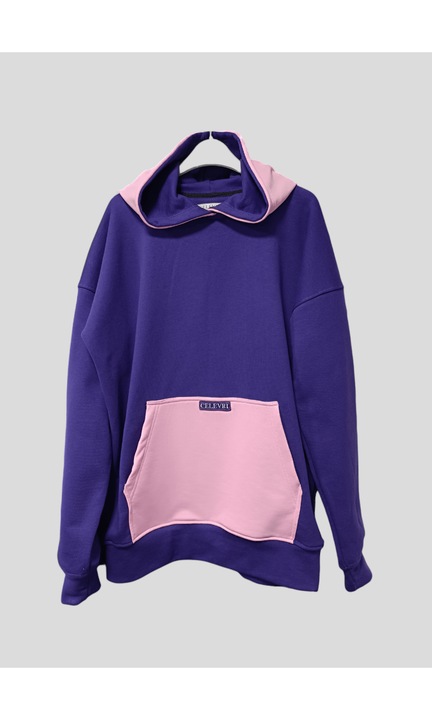 Hanorac cu gluga si buzunar kangaroo, Mov, de dama, Mov