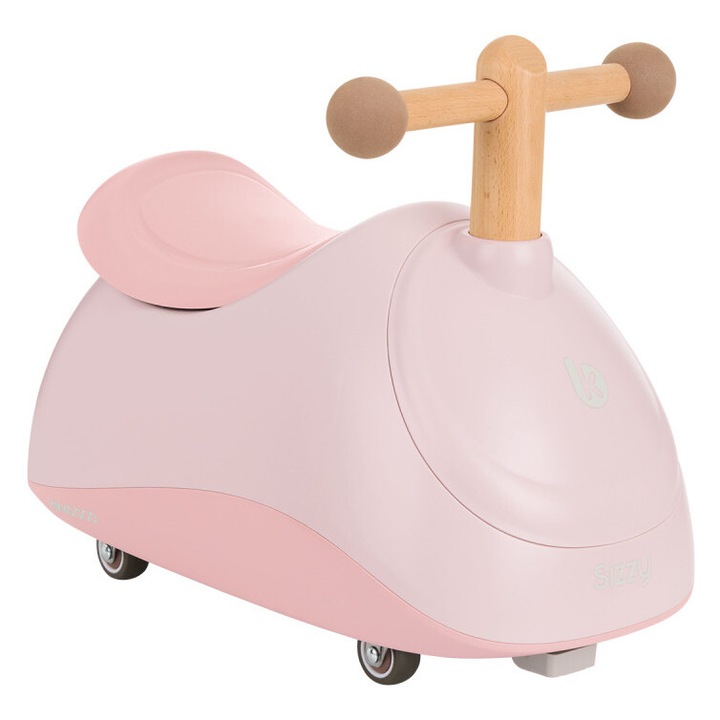 Vehicul fara pedale pentru copii Ride On KikkaBoo Sizzy Pink multidirectional, manere pentru sustinere, sezut ergonomic moale, sistem de protectie antirasturnare, roti pivotante pentru multisuprafete, de la 12 luni