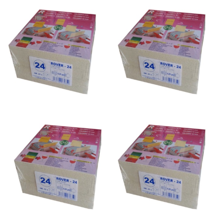 Set 100 placi filtrante 20x20 cm Rover 24, etapa 3, filtrare superfina, 0.25 microni, 004207, Italia