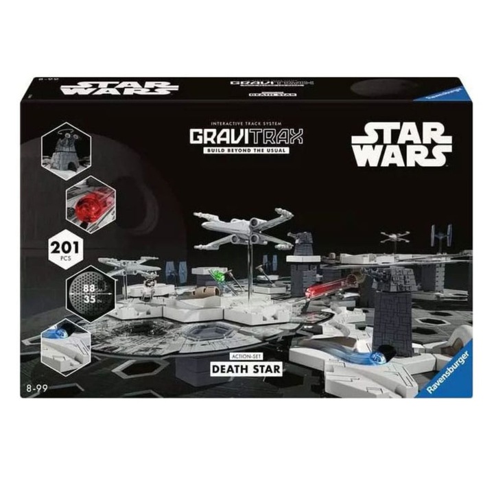 Ravensburger építőkészlet, Star Wars, GraviTrax, Építőkészlet, Halálcsillag, 201 darab