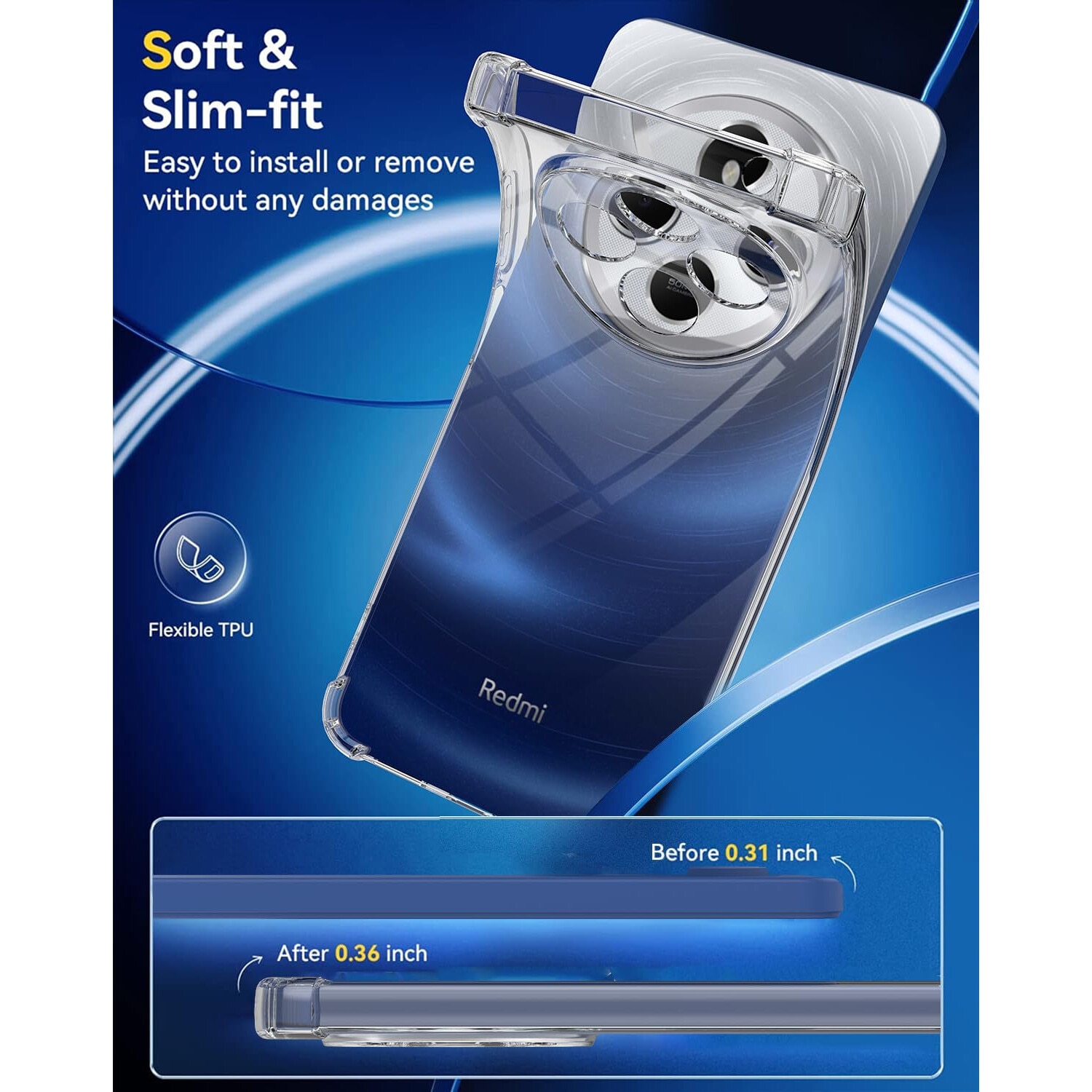 Husa pentru Xiaomi Redmi 14C Anti-Shock 1.5mm reinforced 4 corners clear