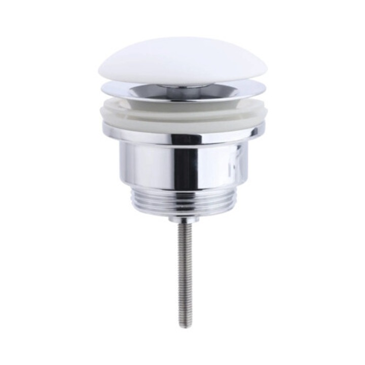 Ventil Fix De Schimb Pentru Lavoar Amion, Cu Capac Ceramic, Alb Mat