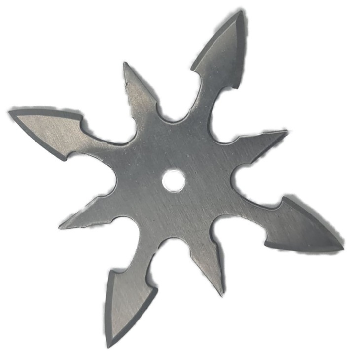 Steluta ninja pentru aruncat la tinta, din otel, gri, 8 colturi, 6 cm, dalimag