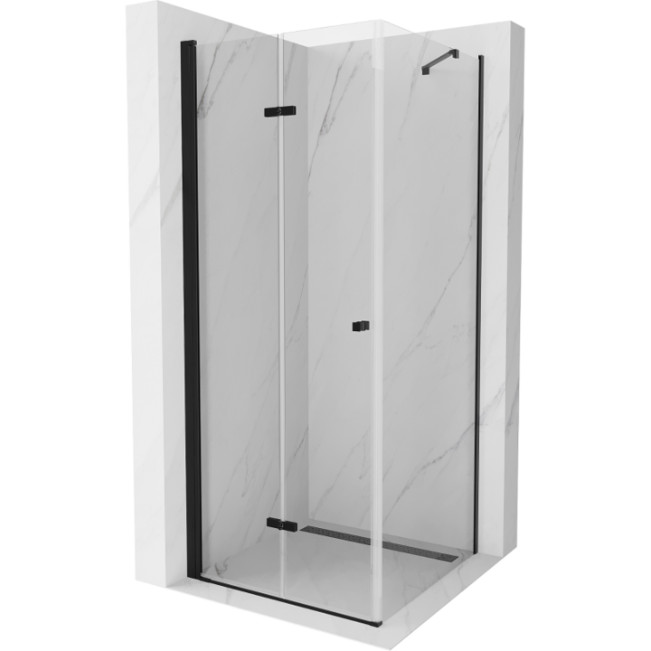 Mexen Lima cabina de dus pliata 110 x 110 cm, transparenta, neagra - 856-110-110-70-00