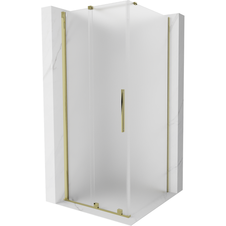 Mexen Velar cabina de dus glisanta 120 x 120 cm, sticla mata, aurie - 871-120-120-31-50