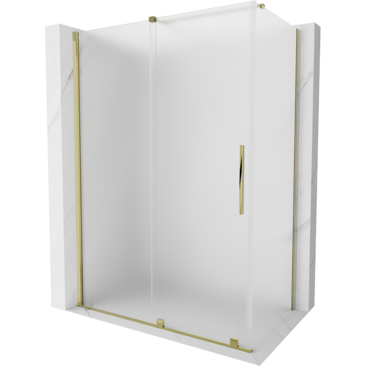 Mexen Velar cabina de dus glisanta 160 x 85 cm, inghetat, auriu - 871-160-085-31-50