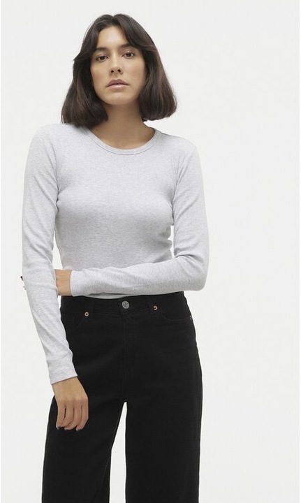 Vero Moda Bluza Chloe 10306897 Gri Slim Fit, Bumbac