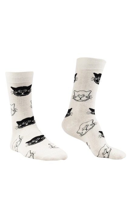 Sosete dama colorate inalte, Pisici, multicolor, Marime 36-40