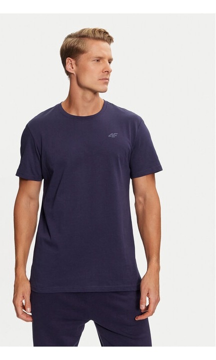 4F тениска 4FWMM00TTSHM1843 Navy Regular Fit, памук