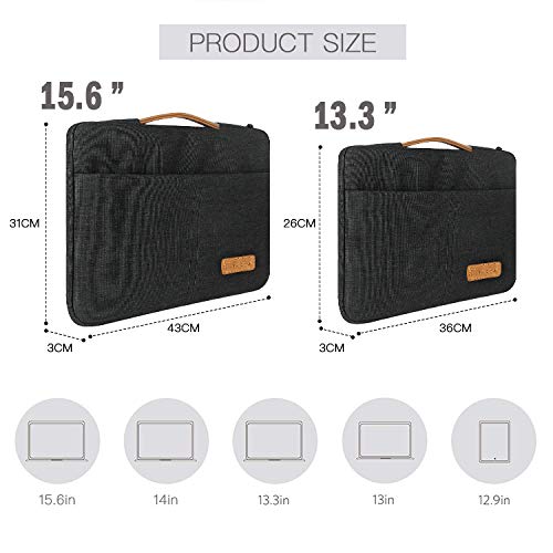 Husa universala tableta 13.3-14inch tip mapa, JENOUS®, Shock-Absorbing Technology, Eco-friendly Business Design, Negru