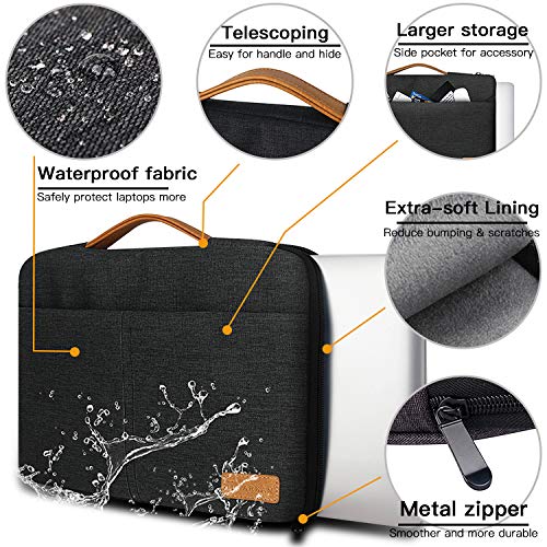 Husa universala tableta 13.3-14inch tip mapa, JENOUS®, Shock-Absorbing Technology, Eco-friendly Business Design, Negru