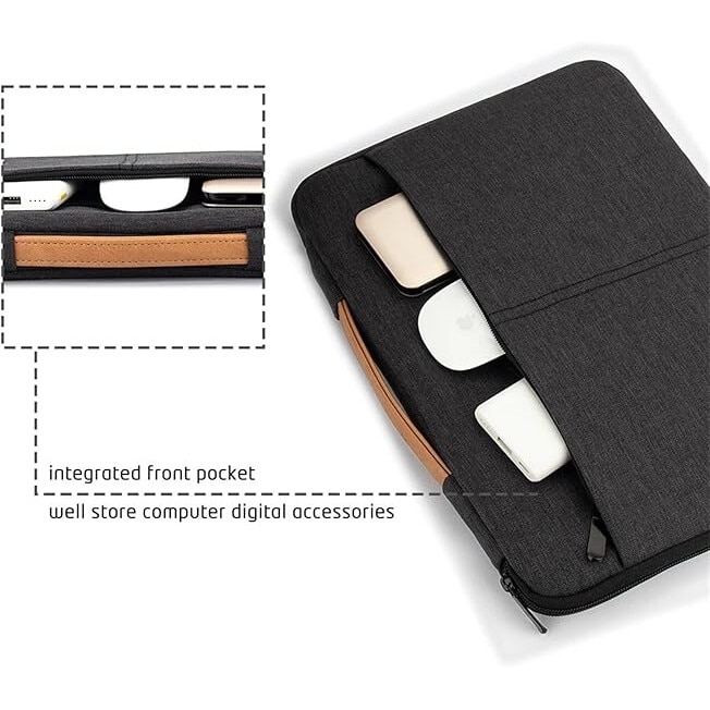 Husa universala tableta 13.3-14inch tip mapa, JENOUS®, Shock-Absorbing Technology, Eco-friendly Business Design, Negru