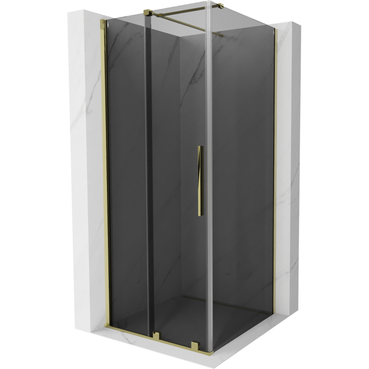 Mexen Velar cabina de dus glisanta 120 x 120 cm, grafit, aurie - 871-120-120-41-50
