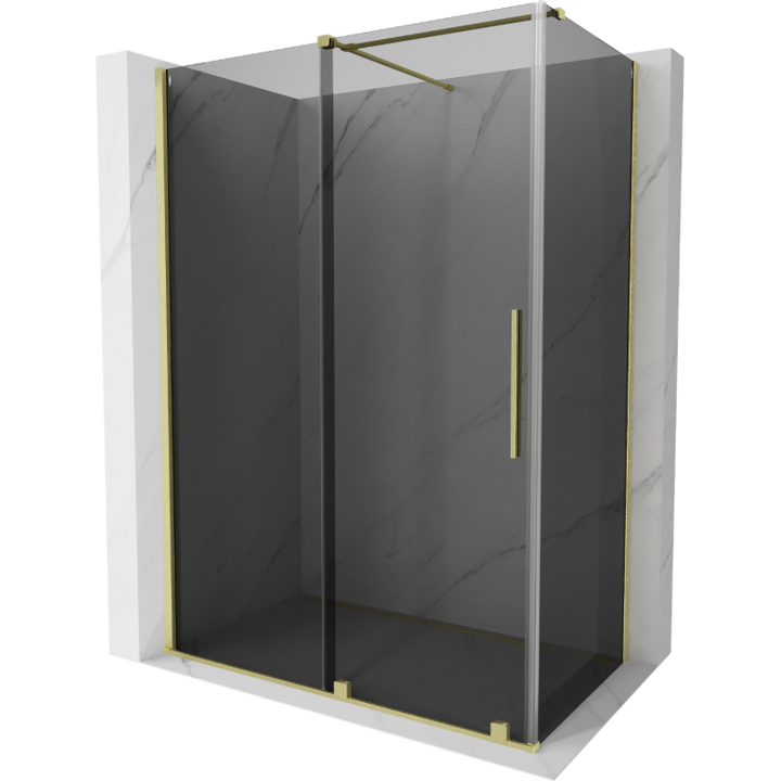 Mexen Velar cabina de dus culisanta 160 x 70 cm, grafit, auriu periat - 871-160-070-41-55