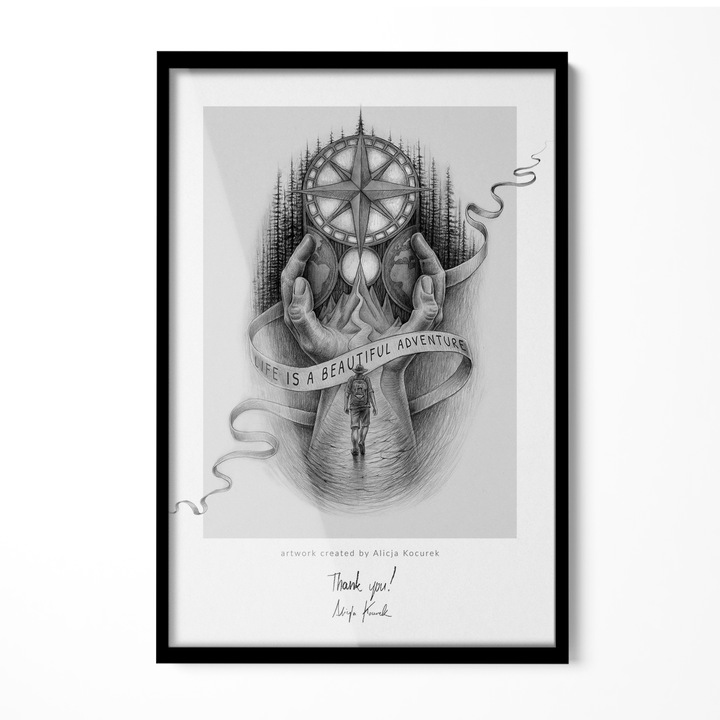 Rama foto. Tulup. Negru. 70x100 cm. 010770790060200281328