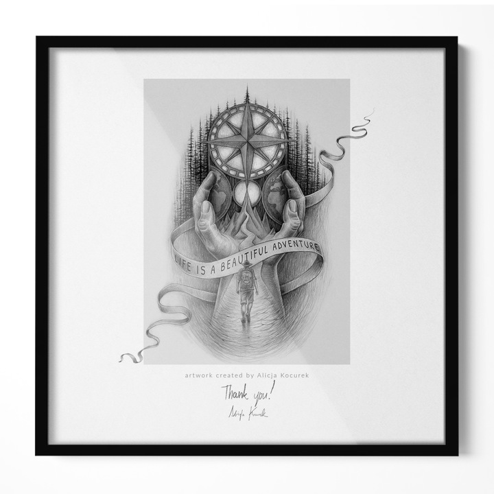 Rama foto. Tulup. Negru. 50x50 cm. 010770790020200281328