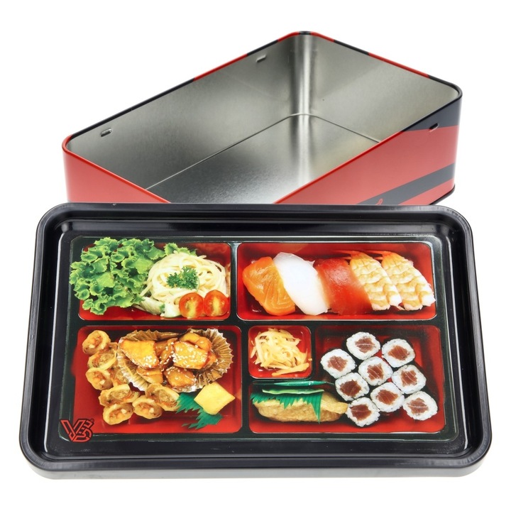 Cutie metalica depozitare Syndicate Bento Sushi cu capac detasabil, 21 x 13, 5cm