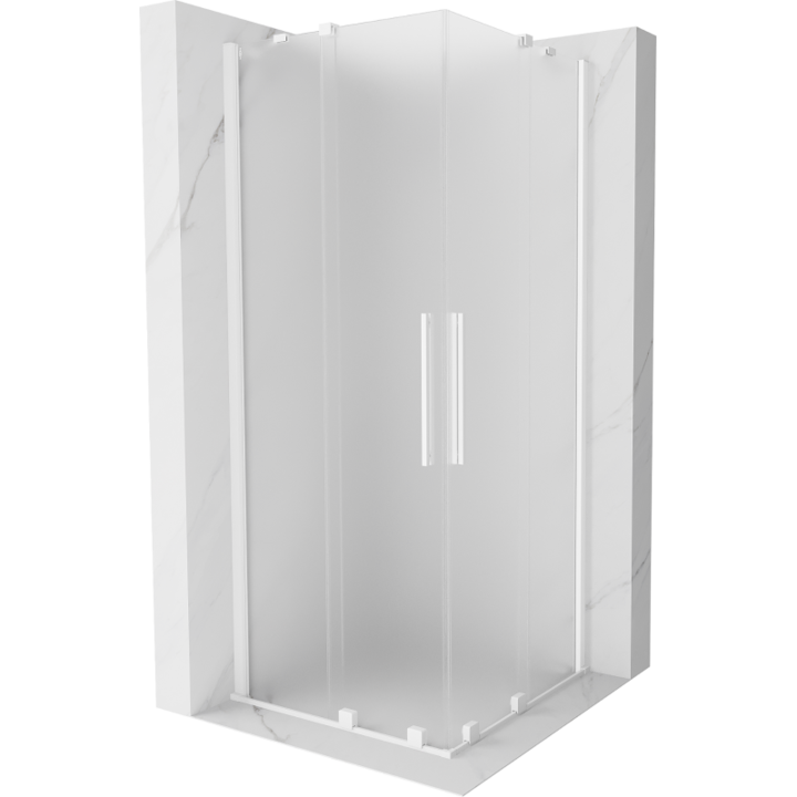 Mexen Velar Duo cabina de dus glisanta 90 x 90 cm, frosted, alba - 871-090-090-32-20