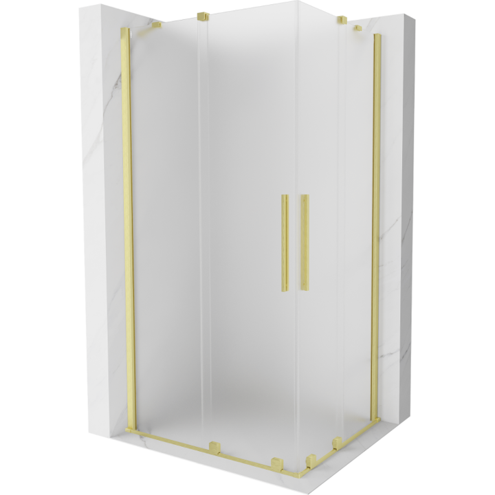 Mexen Velar Duo cabina de dus glisanta 90 x 80 cm, inghetat, auriu periat - 871-090-080-32-55