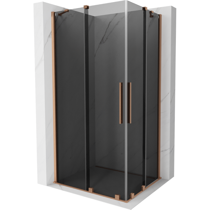 Mexen Velar Duo cabina dus culisanta 100 x 90 cm, grafit, cupru periat - 871-100-090-42-65