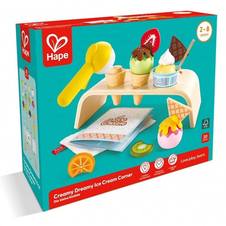 Set joc, Hape, Coltar inghetata, 20 piese