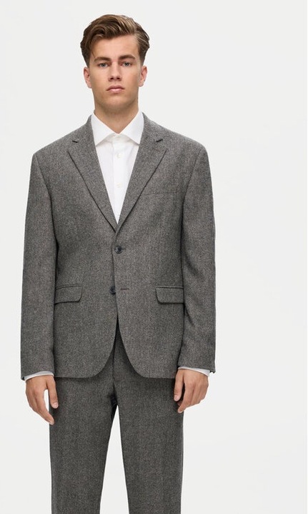 Яке Selected Homme 16094332 Сиво, с прилепнал крой, Полиестер