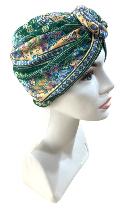 Turban dama, CHIMORA 44®, Poliester, Marime Universala, Multicolor Verde