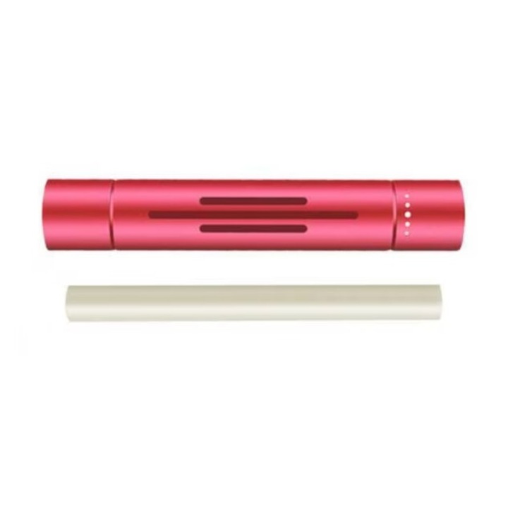 Odorizant Auto din Aluminiu + 5 Rezerve Reutilizabile de Parfum, DAVIDAMI CONCEPT® cu Prindere pe Grila de Ventilatie, Roz