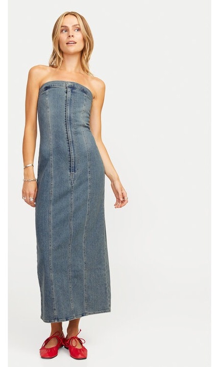 JJXX Rochie de blugi Tinga 12260695 Albastru Slim Fit, Bumbac