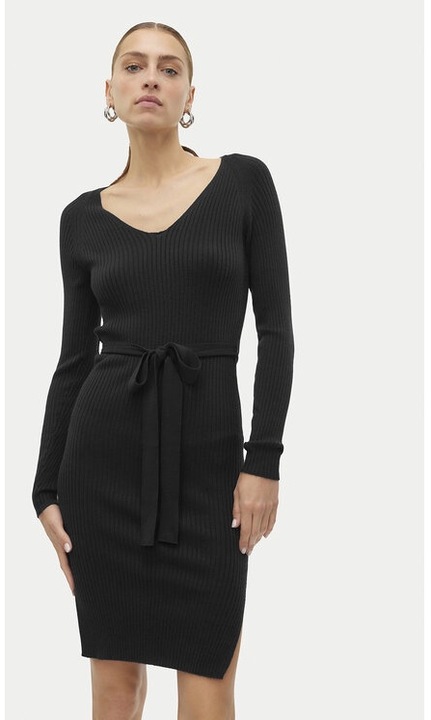 Vero Moda Rochie tricotata Saba 10309320 Negru Slim Fit, Viscoza