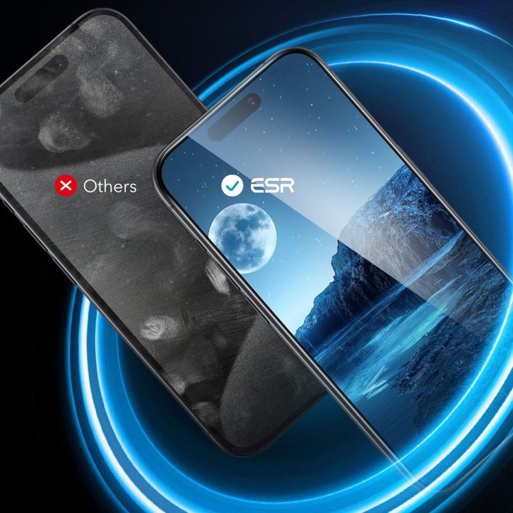 Set 2 folii protectie Case Friendly ESR Tempered Glass compatibil cu iPhone 16 Pro Clear