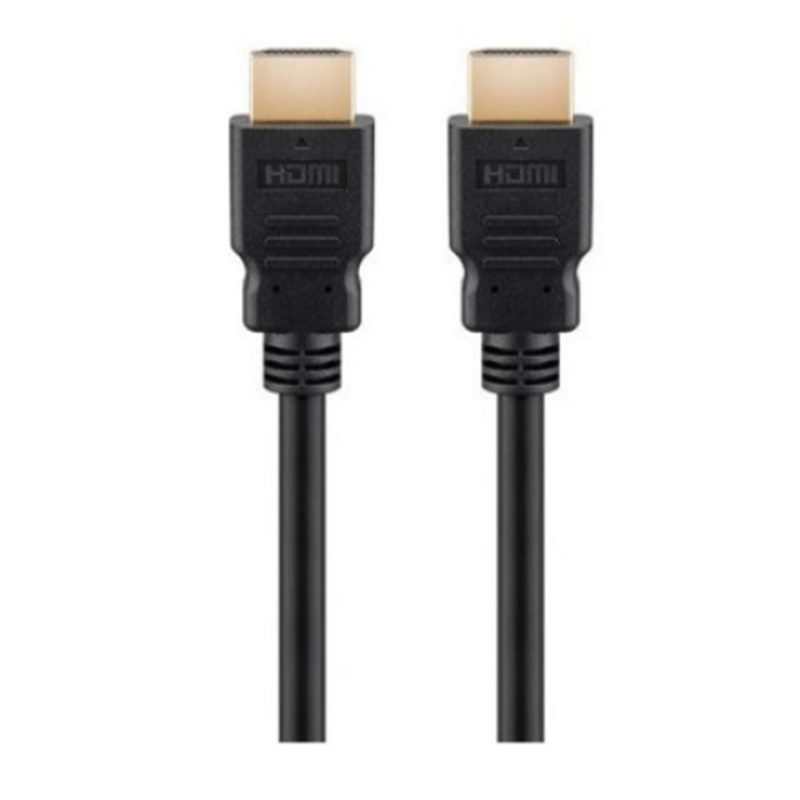 HDMI kábel, Goobay, 1.5m, fekete, 19 tűs, A típus