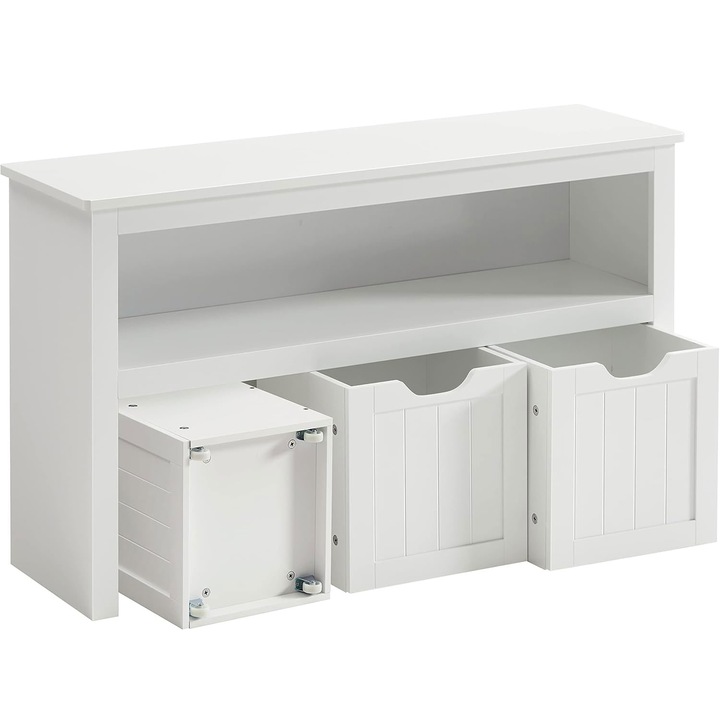 Скрин за детска стая, SONGMICS, с място за съхранение на играчки, бяло покритие, 102x30x60 см