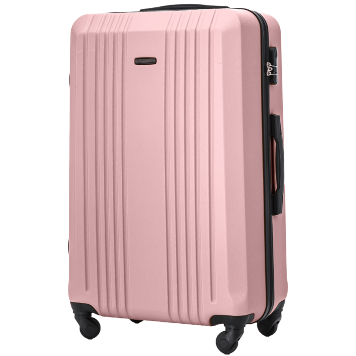 Голям куфар Wings Kestrel 74, 5x47x27 cm ABS+, Розово златист