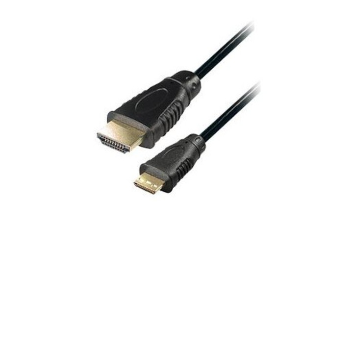 Cablu HDMI tata / Mini HDMI tata Premium e-SWC®, 2 m, Ethernet, Negru