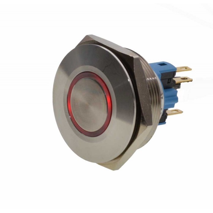 Buton LED Rosu 30mm 24V – Comutator pentru Proiecte Electrice, Iluminat si Automatizari