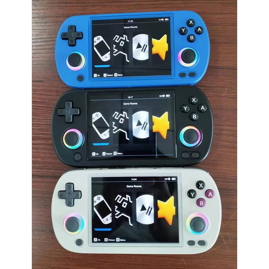 Consola portabila Anbernic RG40XX H, Emulatoare PS1 GB N64, 64GB, Jocuri incluse, Cortex A53 Quad Core, Wifi, Dual RGB Analog, Albastru