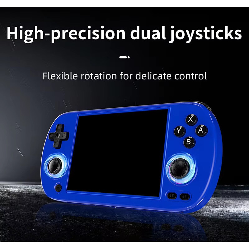 Consola portabila Anbernic RG40XX H, Emulatoare PS1 GB N64, 64GB, Jocuri incluse, Cortex A53 Quad Core, Wifi, Dual RGB Analog, Albastru