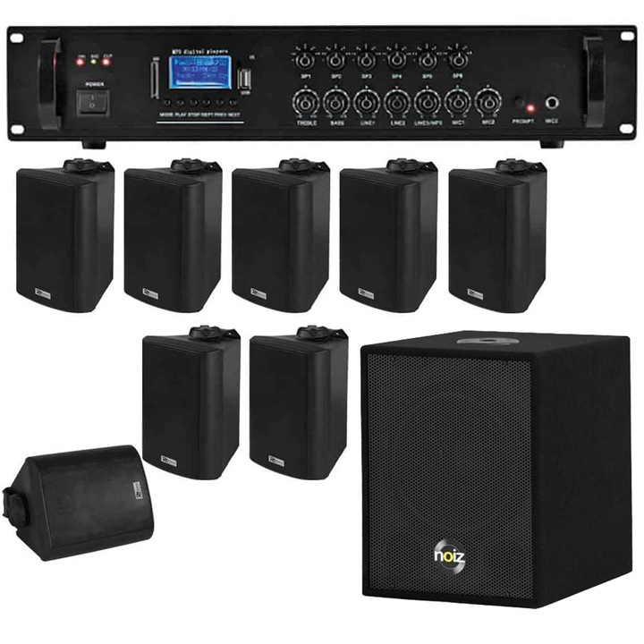 Sistem audio Fitness and training – Sistem audio 8 boxe + Subwoofer cu bluetooth