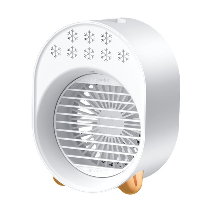 Racitor de aer, Enforose, umidificator, ventilator silentios, USB, rezervor 500 ml, alb