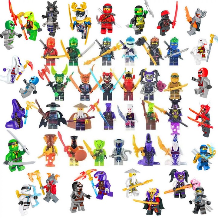 Set 48 figurine Ninja, pentru copii, multicolor