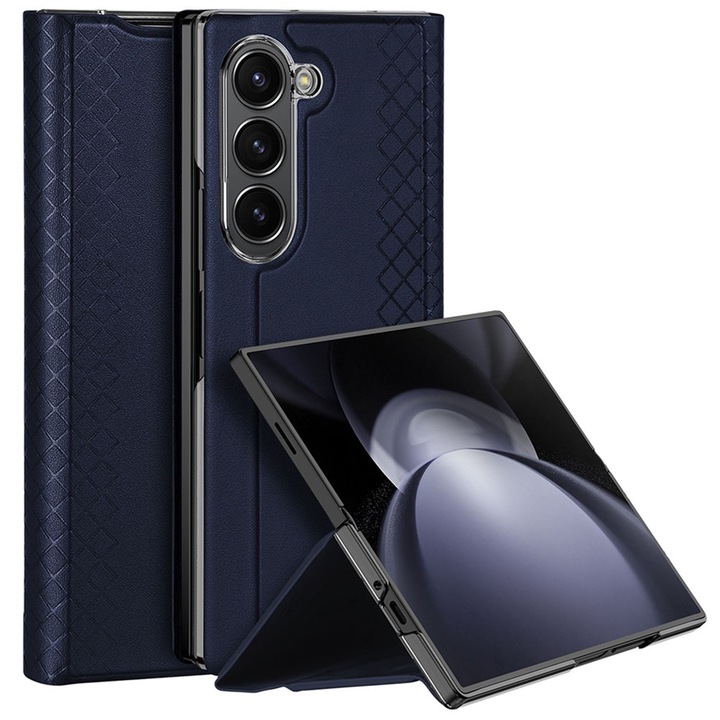 Кейс за Honor Magic V3, ru Honor Magic V3 - Dux Ducis Bril, P48, Екологична кожа, Син