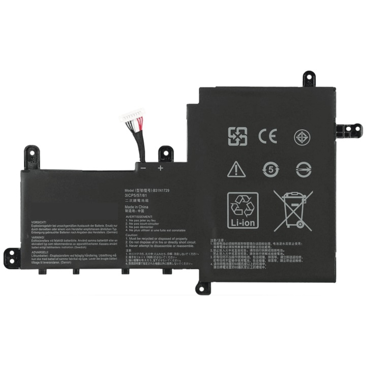 Prémium laptop akkumulátor Asus Vivobook S15 S5300 S5300U S5300UA S5300UF S5300UN B31N1729, 3 cellás, 3400 mAh, lítium-polimer, fekete