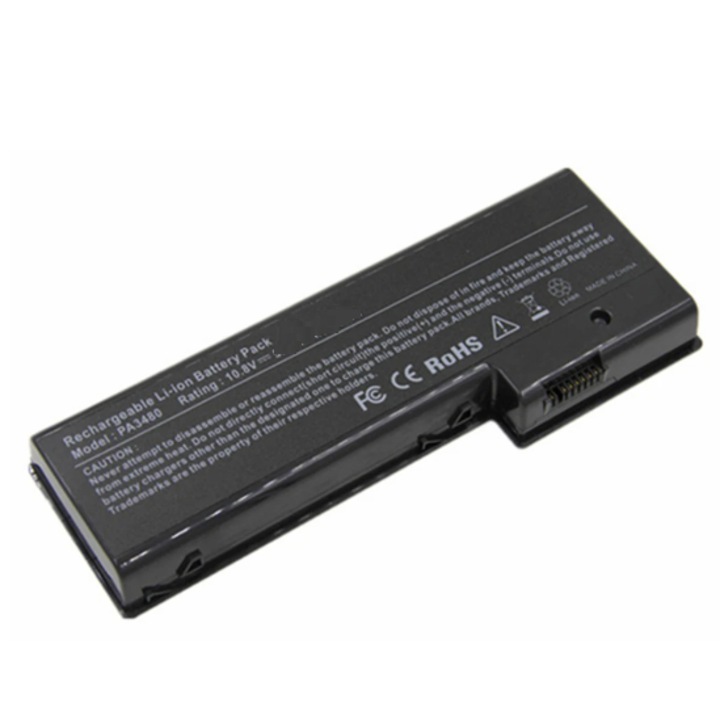 Prémium laptop akkumulátor Toshiba Satellite P100-102 P105 Pro PA3480 PA3479U-1BRS PA3480U-1BAS PA3480U-1B, 6 cella, 4400mAh, lítium-ion, fekete