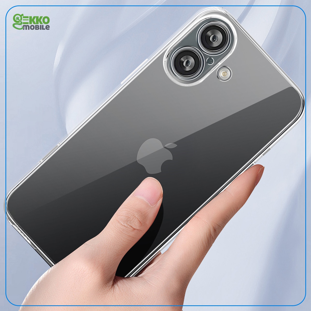 Husa pentru iPhone 16, Ultrasubtire, din silicon gel, Clear, cu decupaje dedicate pentru lentile, porturi si butoane, 0.3mm, Gekko, Transparenta