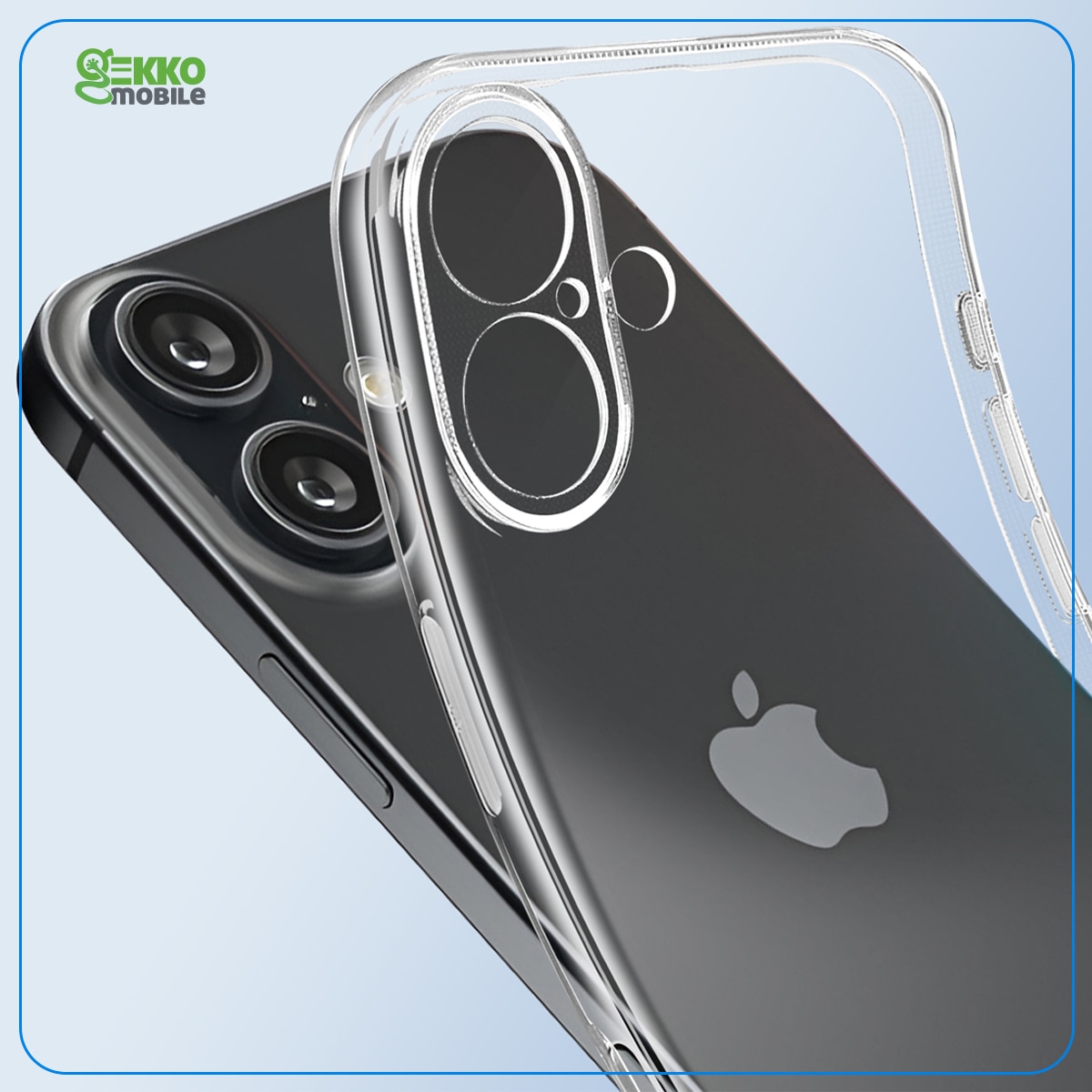Husa pentru iPhone 16, Ultrasubtire, din silicon gel, Clear, cu decupaje dedicate pentru lentile, porturi si butoane, 0.3mm, Gekko, Transparenta
